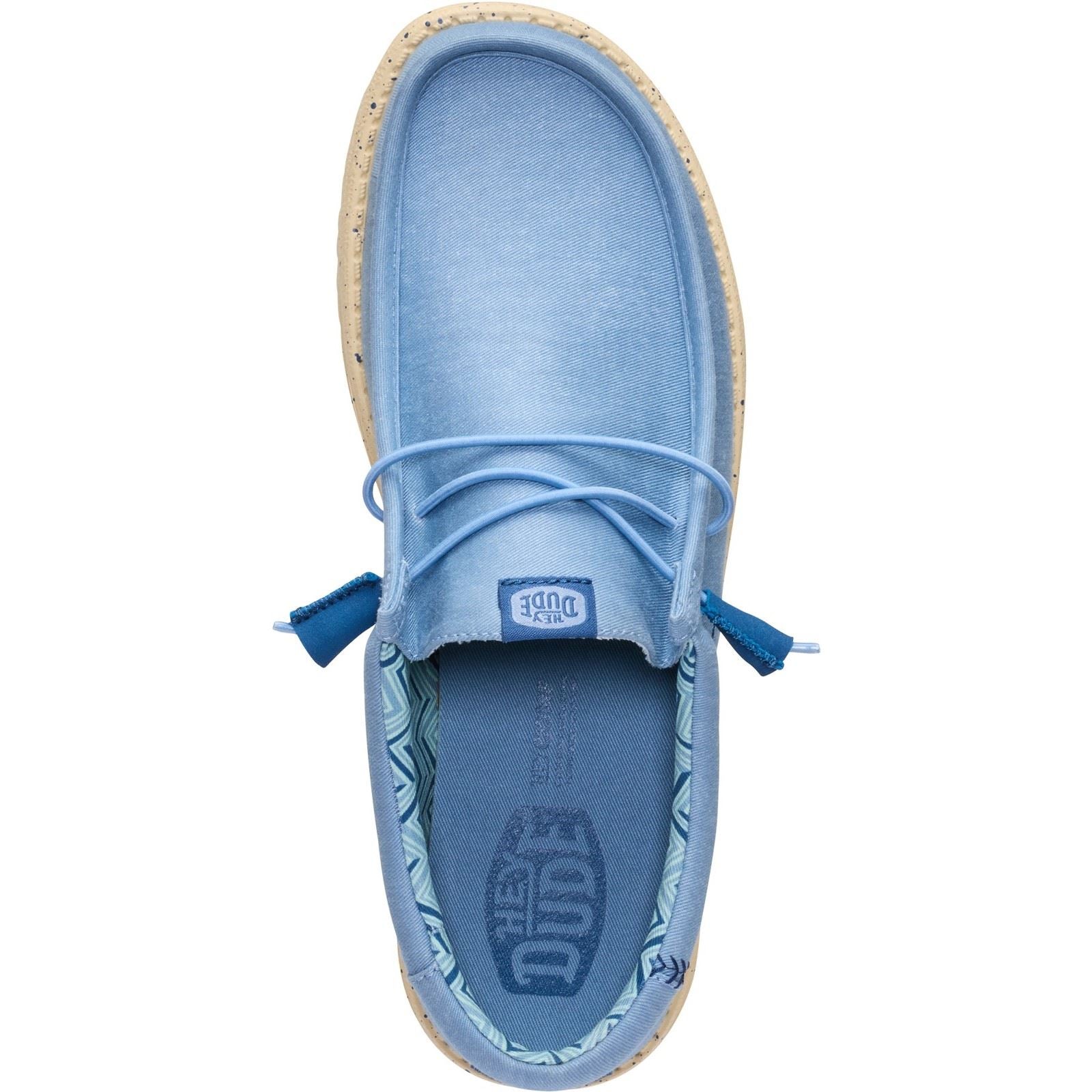 HEYDUDE Wally Stretch Textile Men's Faded Denim/Boulder Tan Loafers
