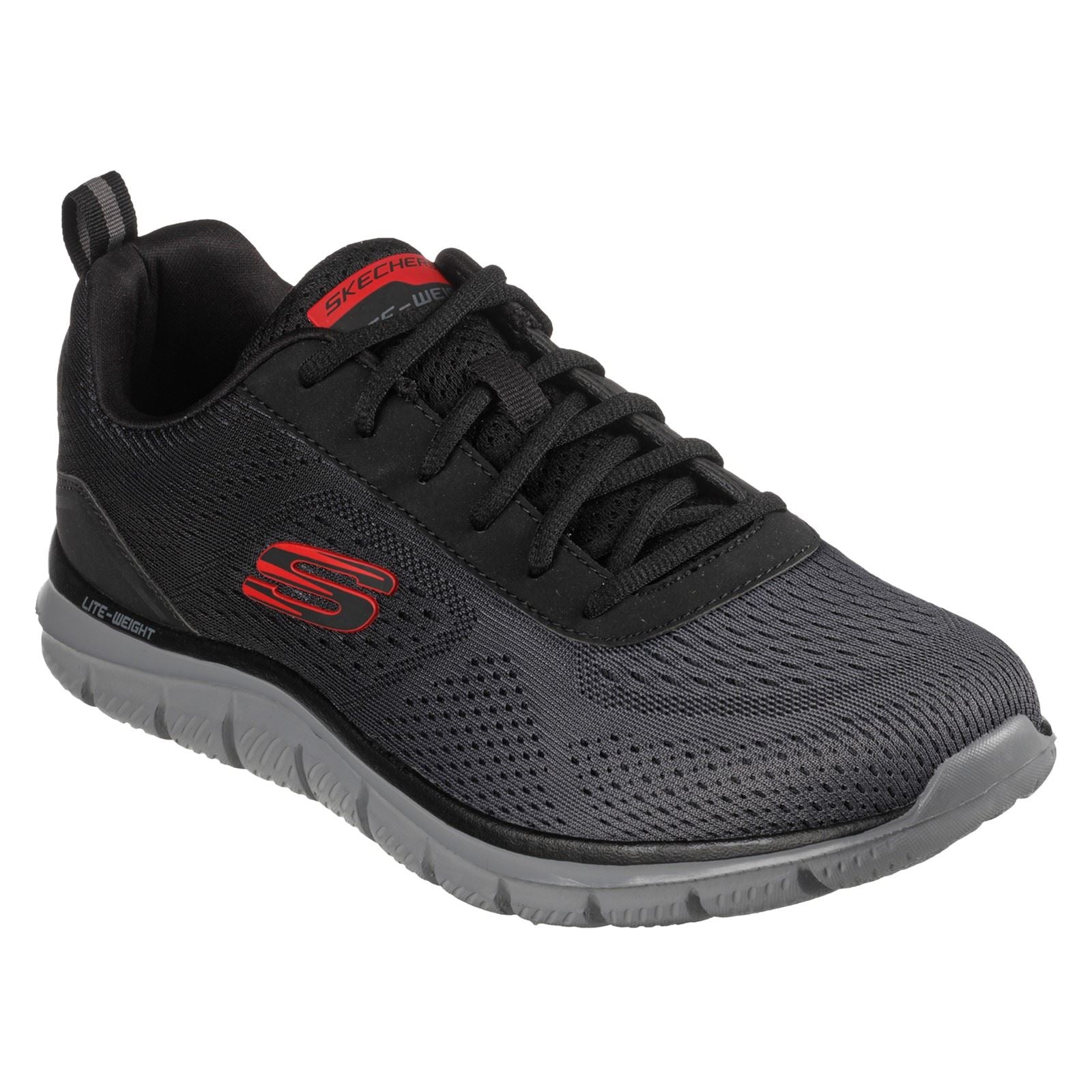 Skechers Track - Ripkent Textile Men's Black/Charcoal Trainers
