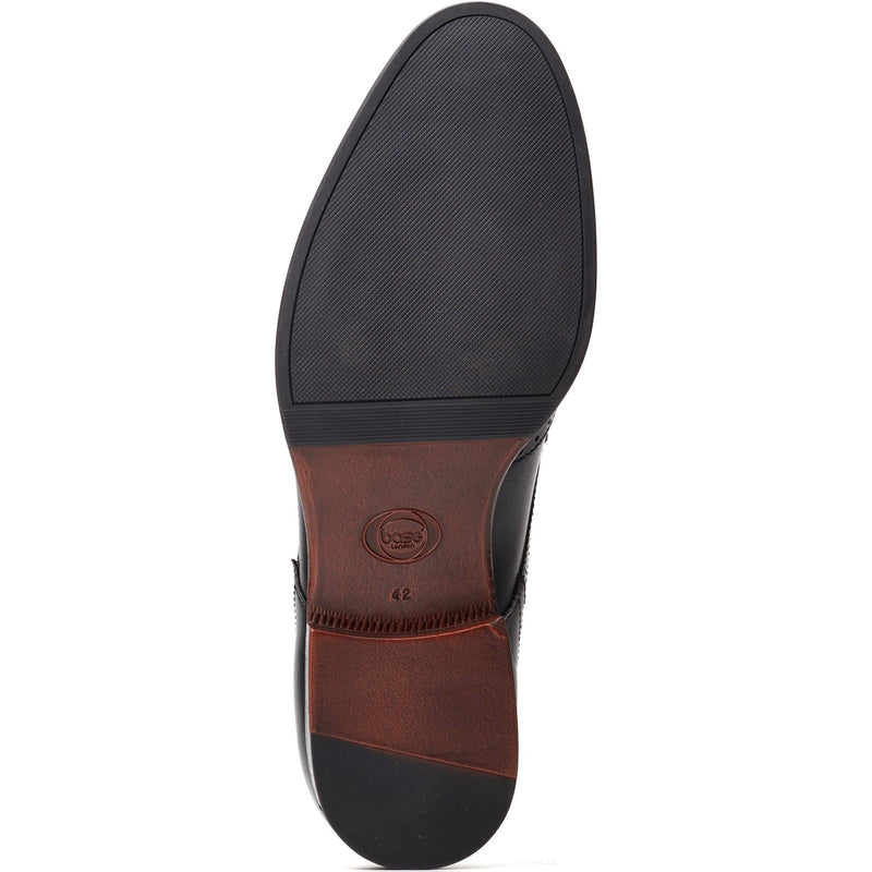 Base London Bell Leather Men's Black Brogues Shoes
