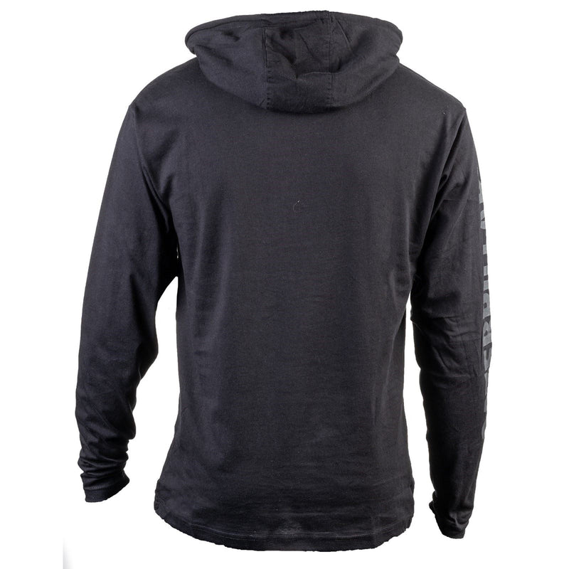 Caterpillar Hooded Long Sleeve Cotton Men's Black T-Shirt
