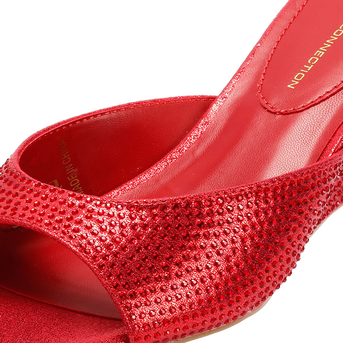 French Connection Tina Rhinestone Women's Red Wedge Sandals