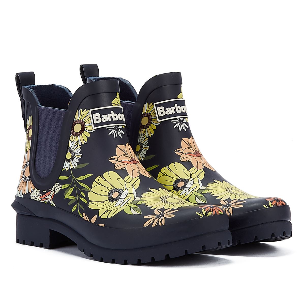 Barbour Wilton Women's Navy Floral Wellies