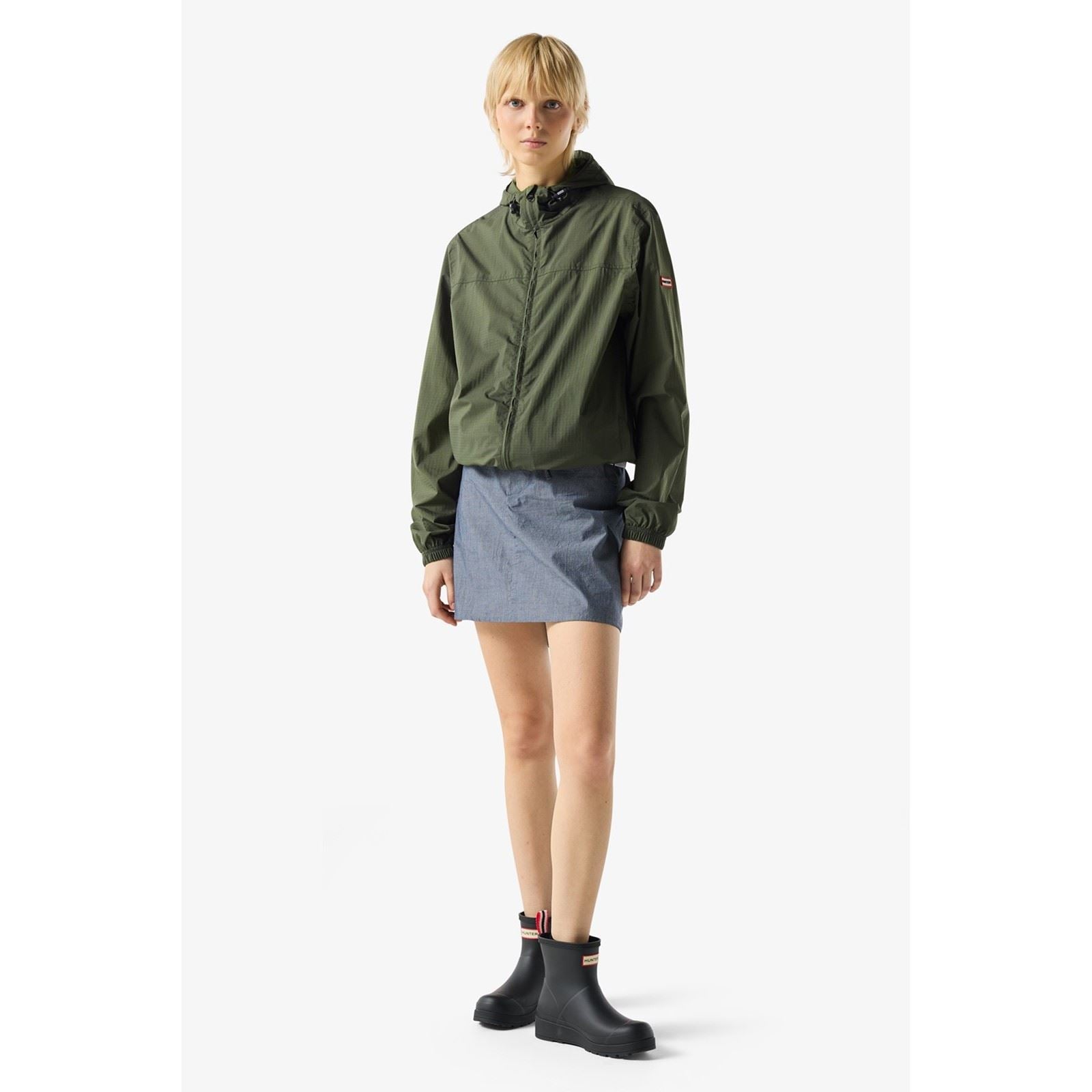 Hunter Hunter Packable Rain Unisex Adults Green Rain Jacket