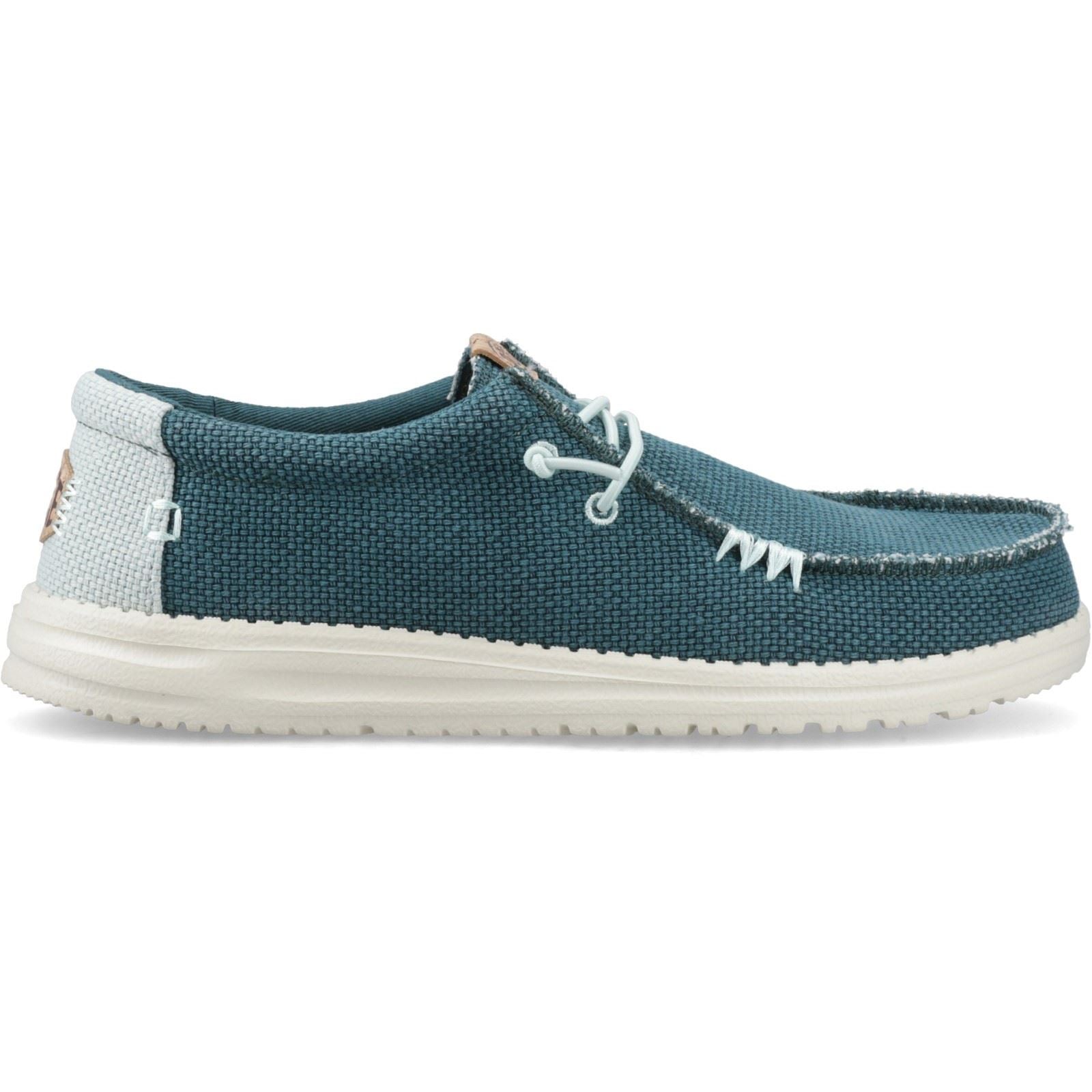 HEYDUDE Wally Braided Polyester Men's Deep Green/Harbor Grey Moccasins Shoes