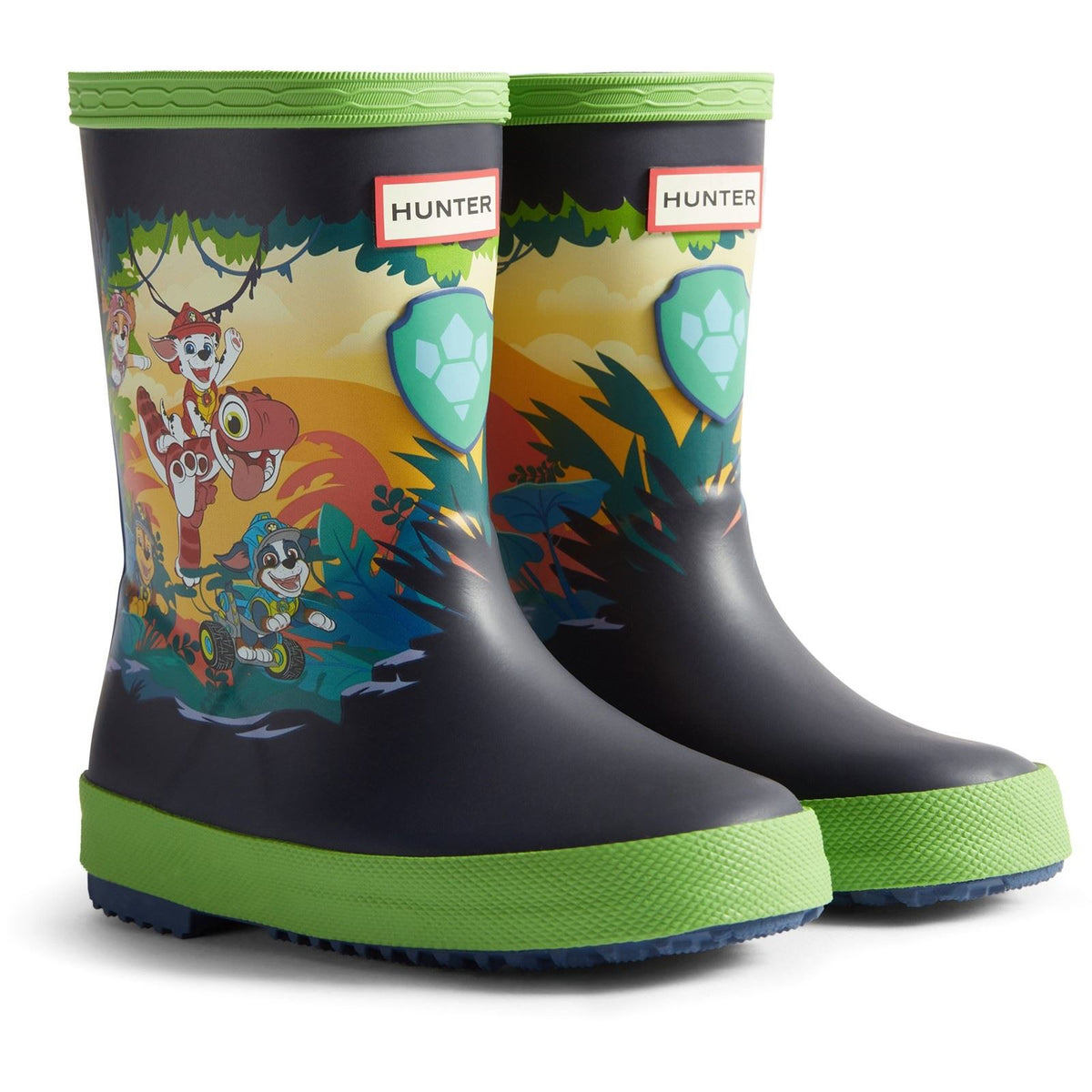 Hunter Paw Patrol Rubber Unisex Kid's Cuttle Blue/Sea Lettuce Wellington Boots