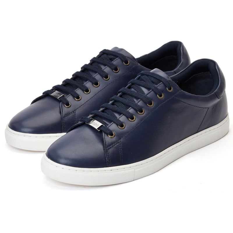 Base London Tucker Leather Men's Navy Trainers