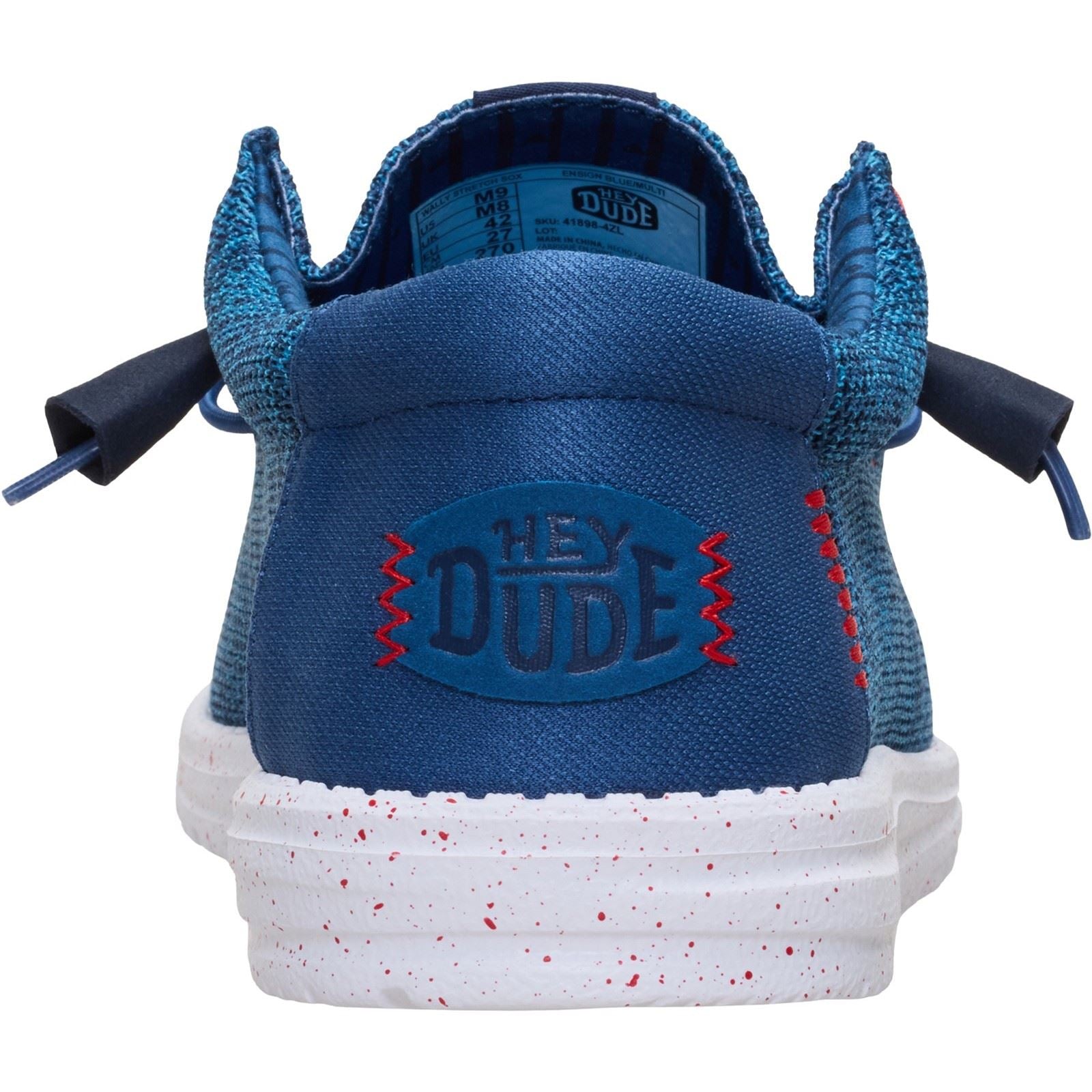 HEYDUDE Wally Stretch Sox Polyester Men's Ensign Blue/Multi Loafers