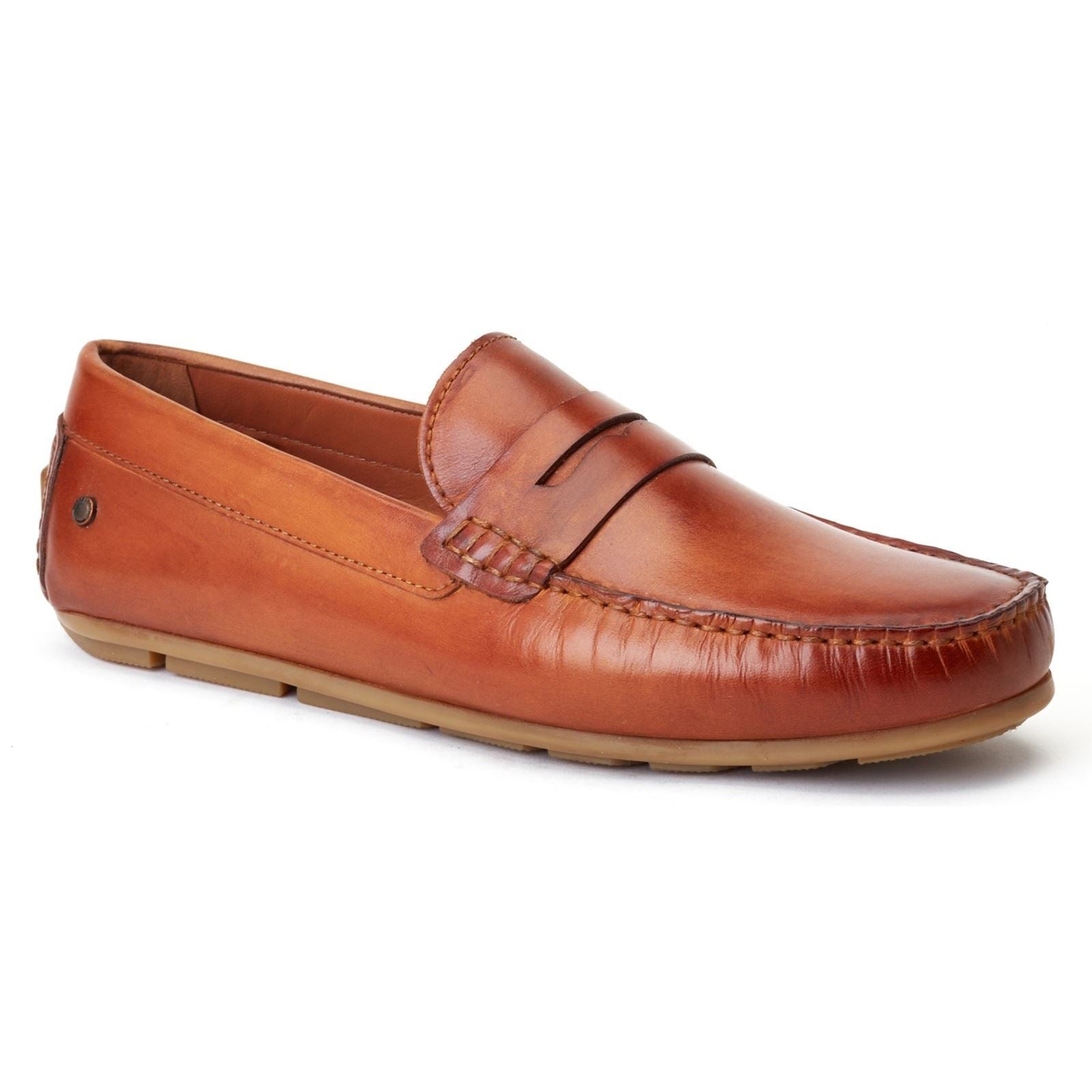 Base London Collins Driver Leather Men's Burnt Tan Loafers