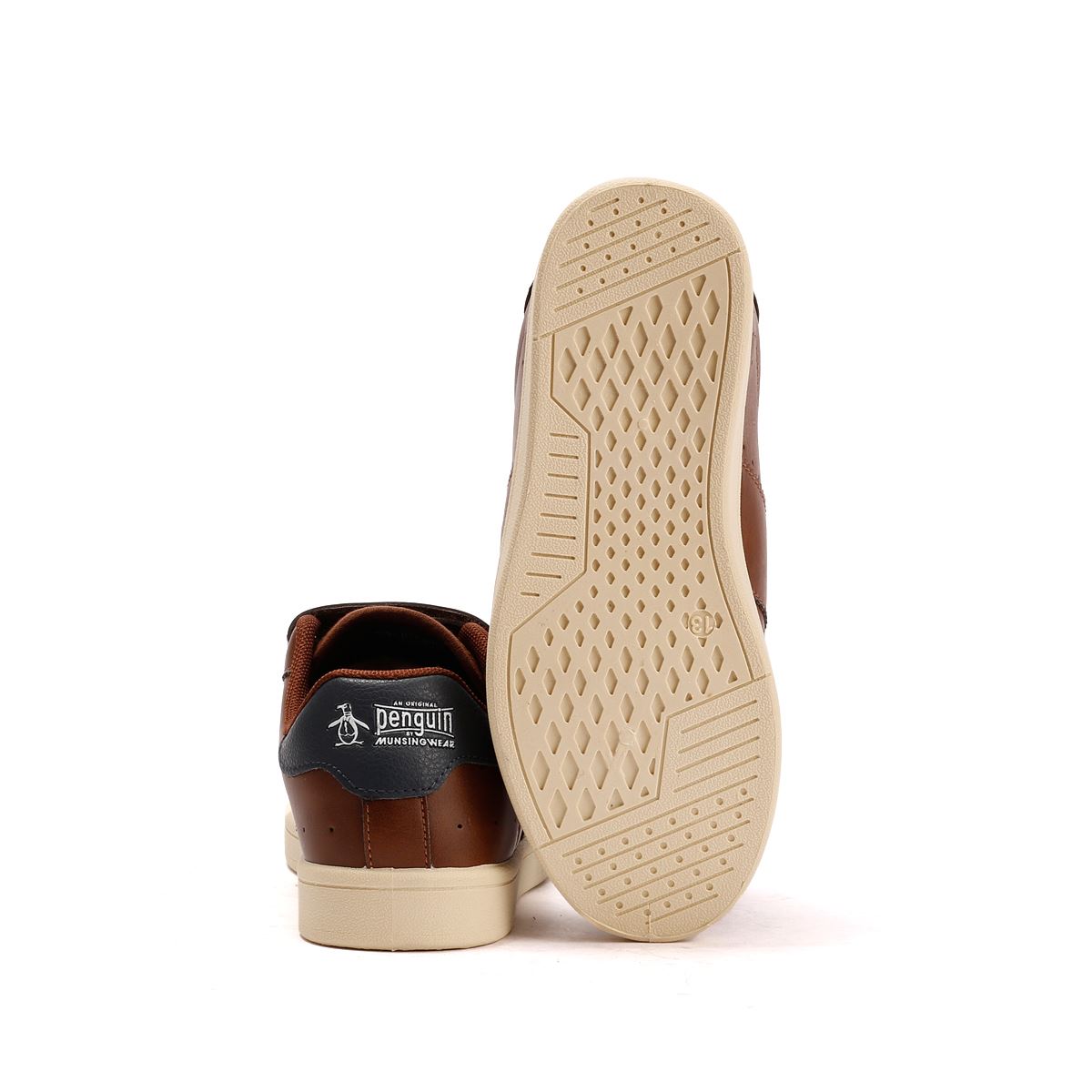 Penguin Junior Marble Tan/Navy Trainers