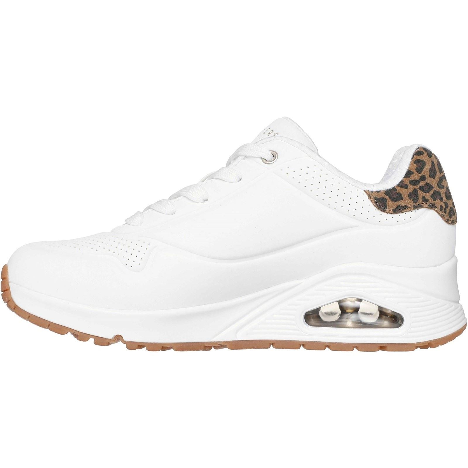 Skechers UNO - Jungle Nite Polyurethane Women's White/Leopard Standard Trainers