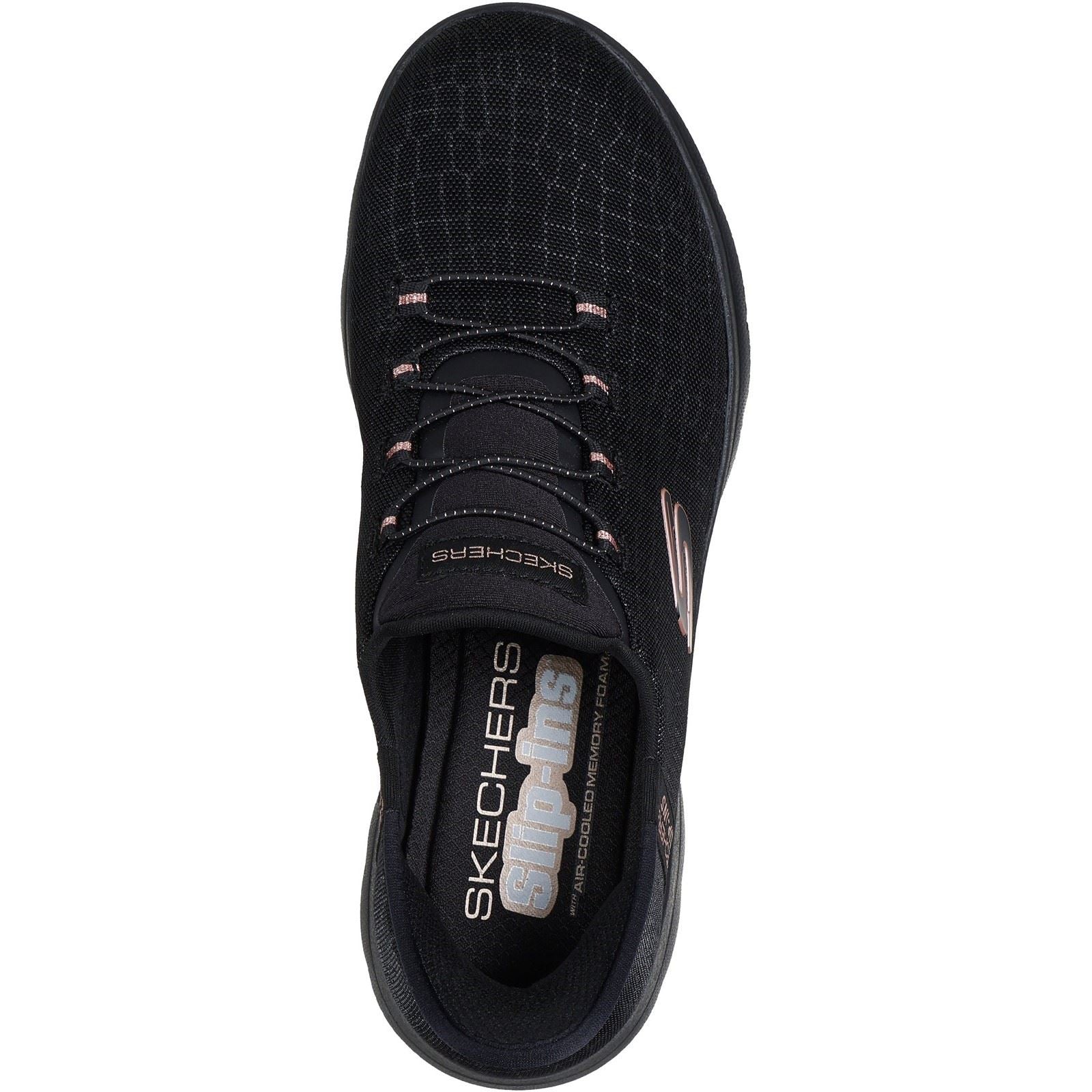 Skechers Summits Classy Night Textile Women's Black/Rose Gold Trainers