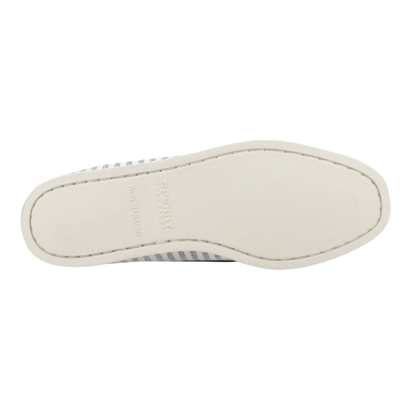 Sperry Authentic Original Textile Women's White/Navy Standard Boat Shoes