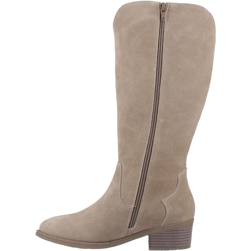 Hush Puppies Isabella Suede Women's Taupe Heeled Knee High Boots