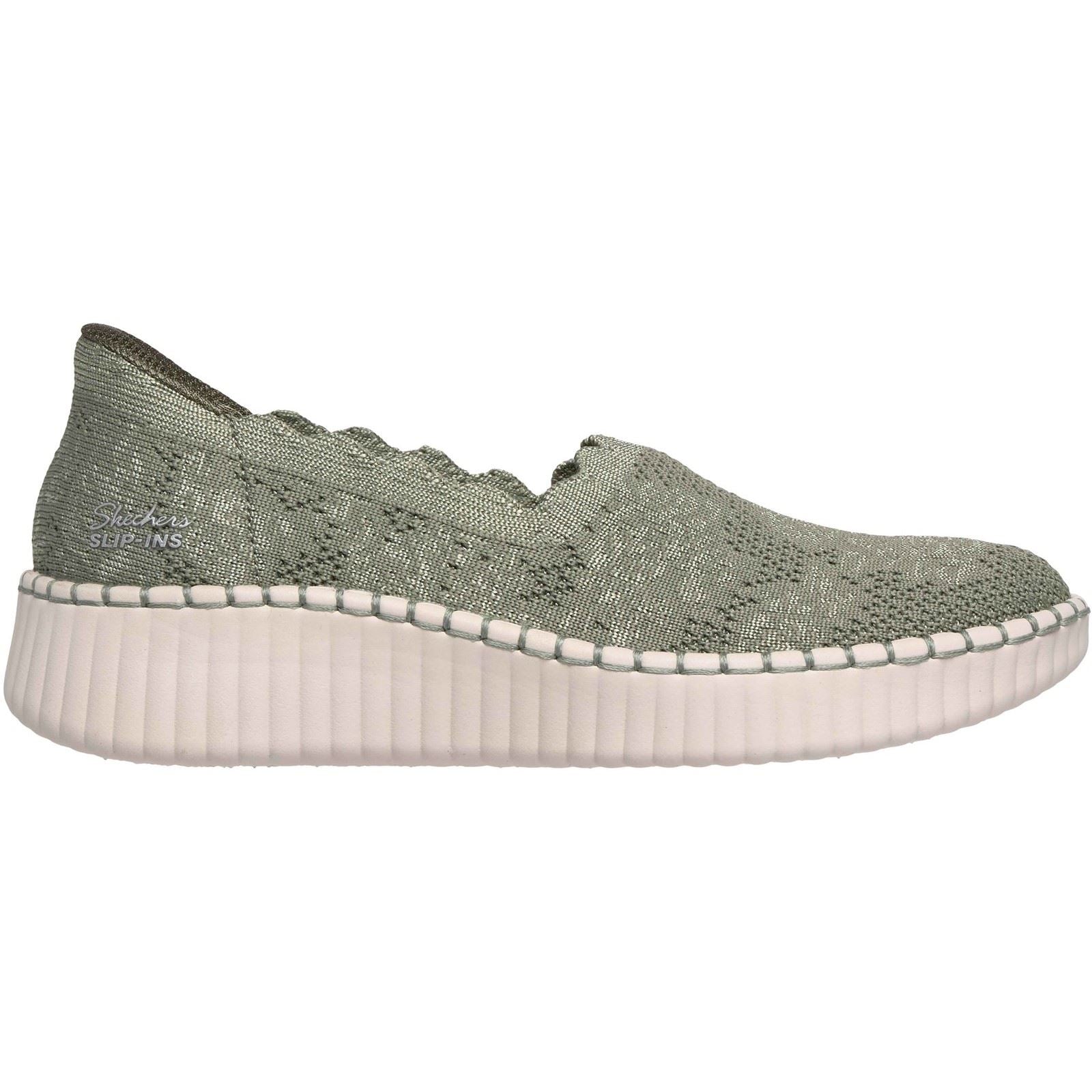 Skechers Wilshire Boulevard Polyester Women's Olive Trainers