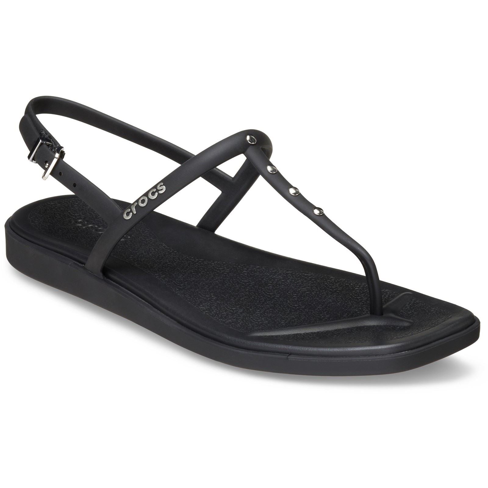 Crocs Miami Studded Thong Flip Thermoplastic Women's Black Sandals