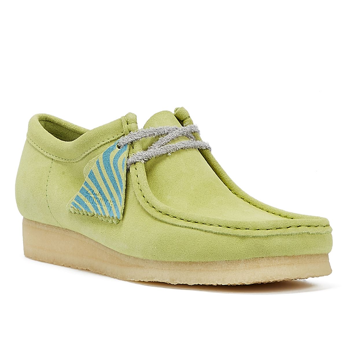Clarks Originals Wallabee Pale Lime Suede Men's Lime Lace-Up Shoes