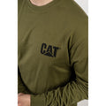 Caterpillar Trademark Banner Long Sleeve Cotton Men's Green T-Shirt