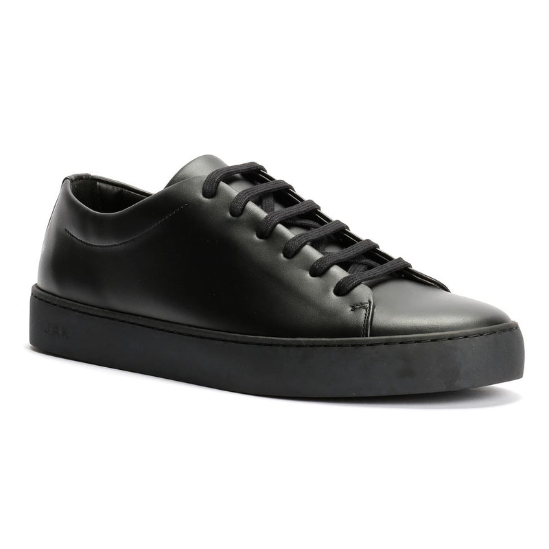 JAK Royal Leather Men's All Black Trainers