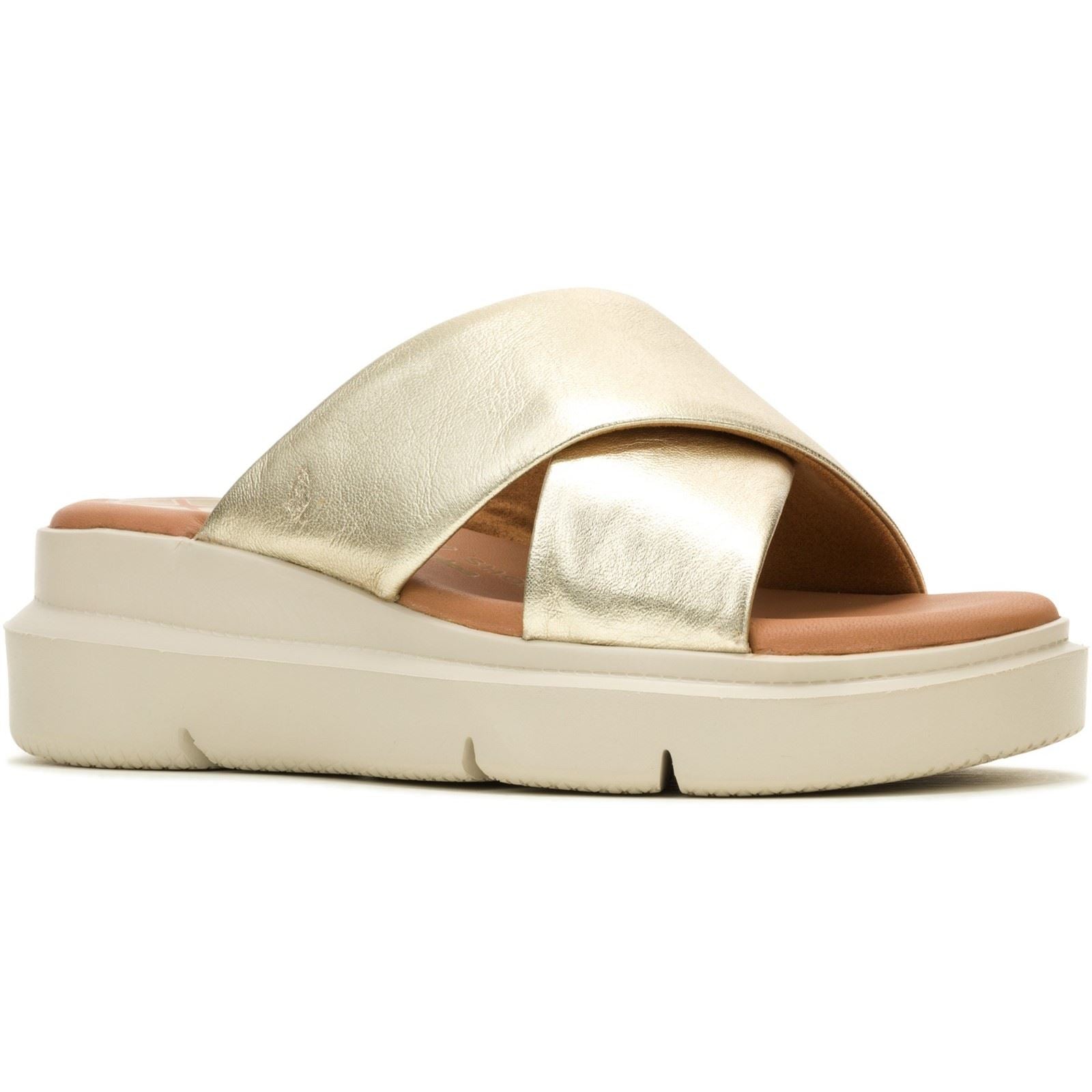 Hush Puppies Uplift Leather Women's Champagne Sandals