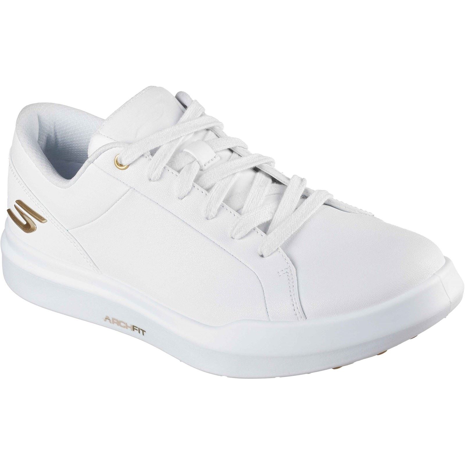 Skechers GO GOLF Drive 12 Leather Women's White/Gold Golf Shoes