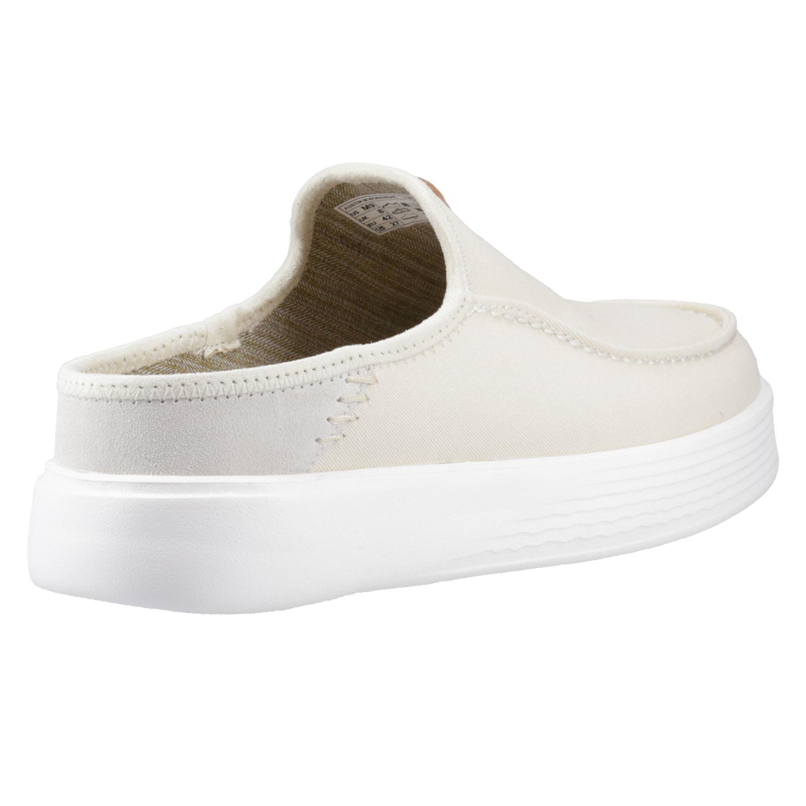 HEYDUDE Austin Workwear Leather Men's Almost White Slippers