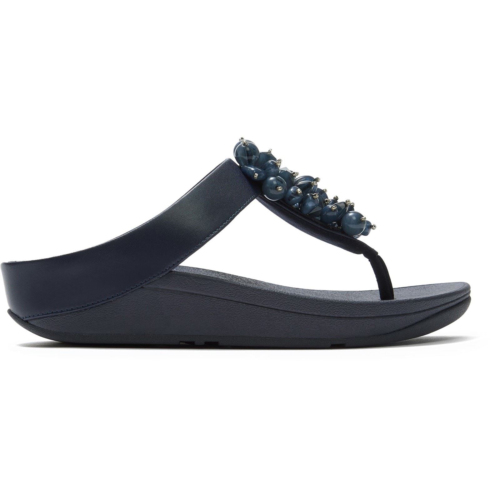 Fitflop Fino Toe-Post Polyurethane Women's Midnight Navy Sandals