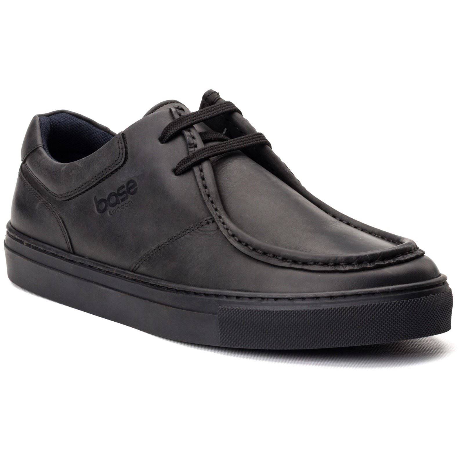 Base London Dalston Leather Men's Black Moccasins Shoes