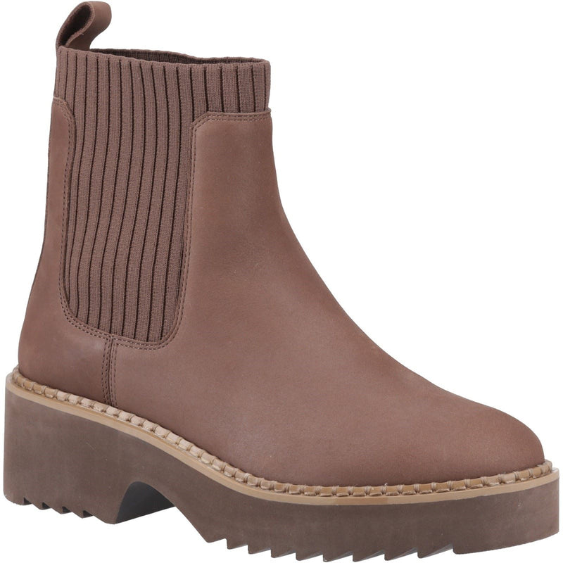 TOMS Millie Leather Women's Oak Brown Heeled Ankle Boots