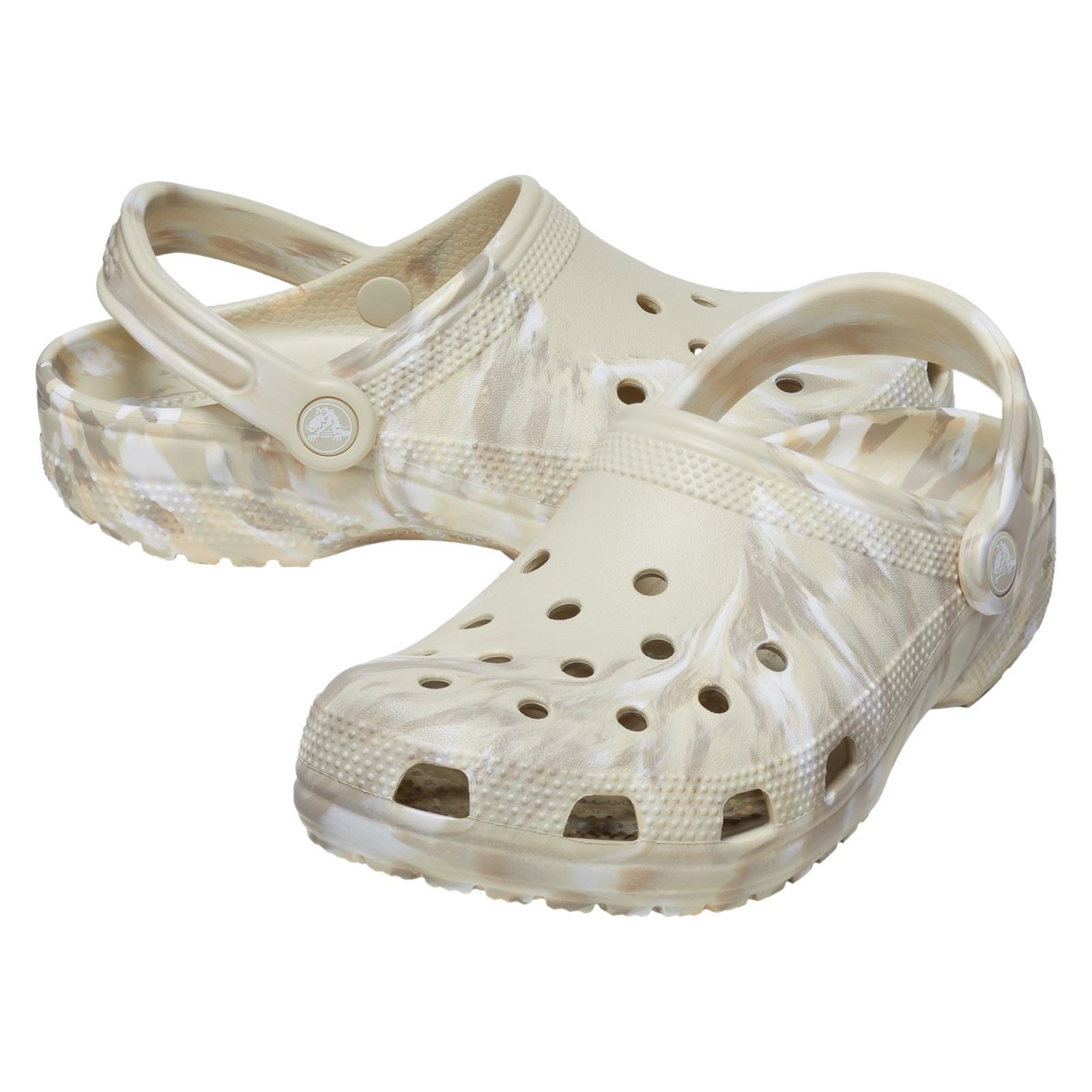 Crocs Classic Marbled Synthetic Bone/Multi Clogs