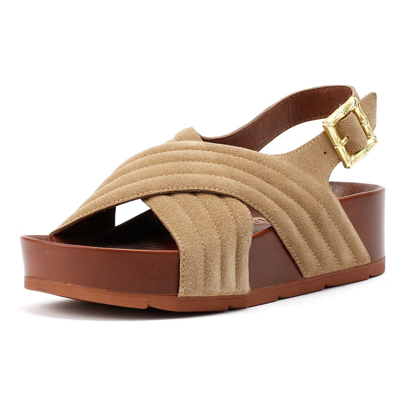 Desert Fleur Sparks Suede Women's Taupe Sandals
