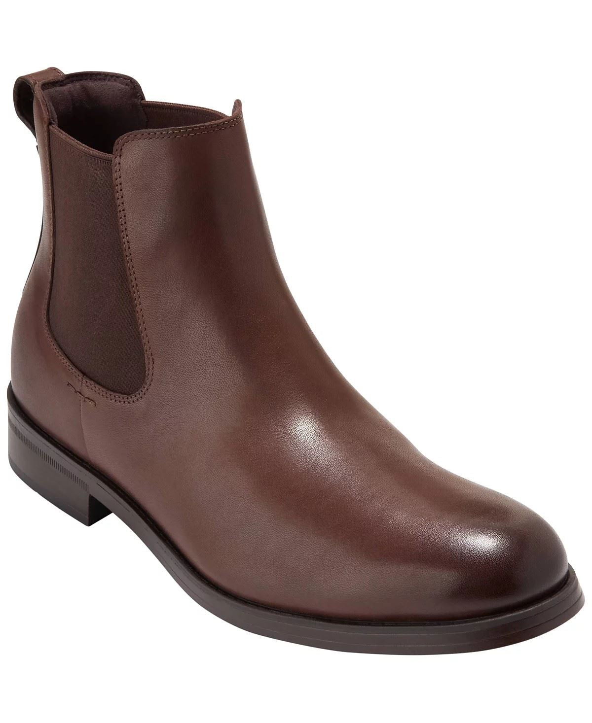 Cole Haan Newmark Grand Leather Men's Chestnut Chelsea Boots