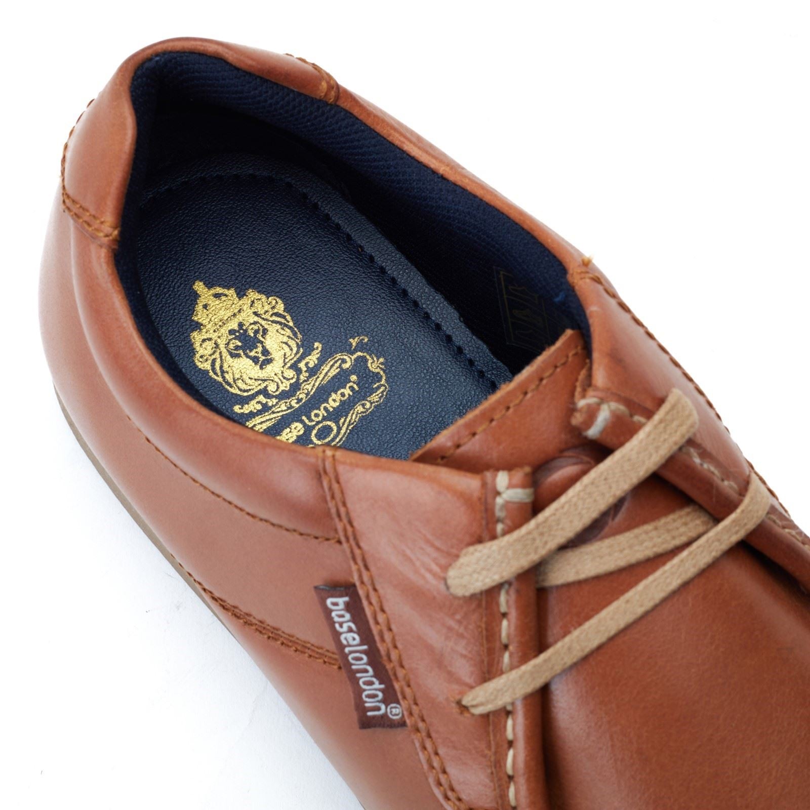 Base London Event Leather Men's SMU Tan Lace-Up Shoes