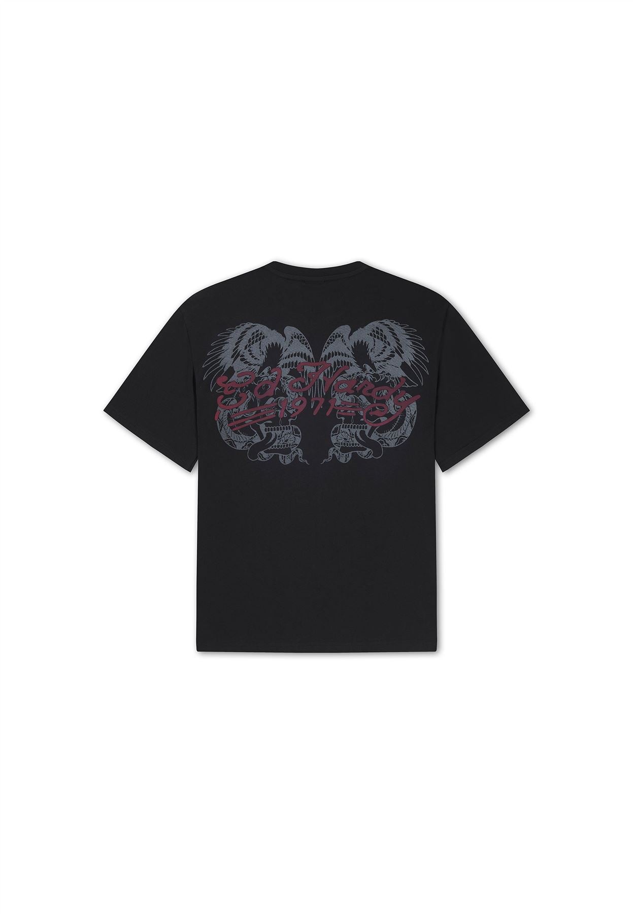 Ed Hardy Brave Hearts True Washed Relaxed Women's Black T-Shirts