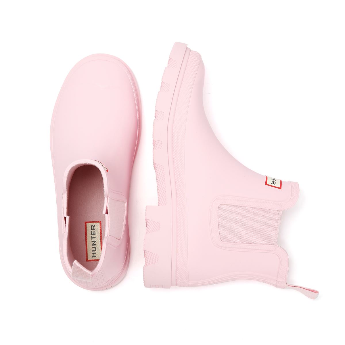 Hunter Downpour Chelsea Rubber Women's Parfait Pink Wellington Boots