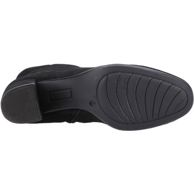 Hush Puppies Octavia Suede Women's Black Heeled Ankle Boots