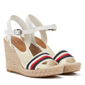 Tommy Hilfiger Corporate Wedge Ecru Women's White Sandal