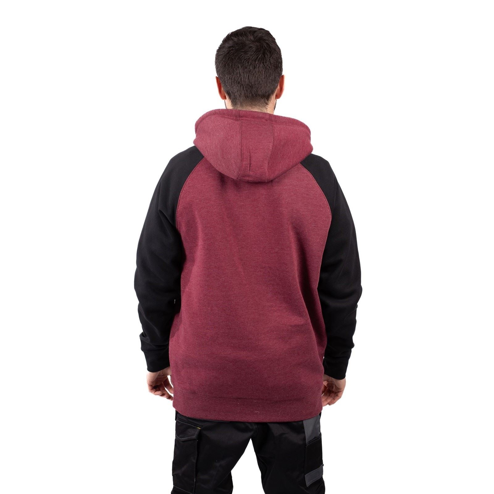 Caterpillar Raglan Cotton Men's Red Hooded Sweatshirt