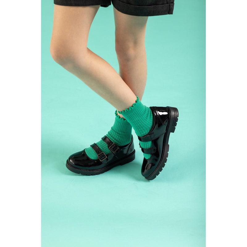 Hush Puppies Ella Patent Junior Leather Girls's Black Shoes