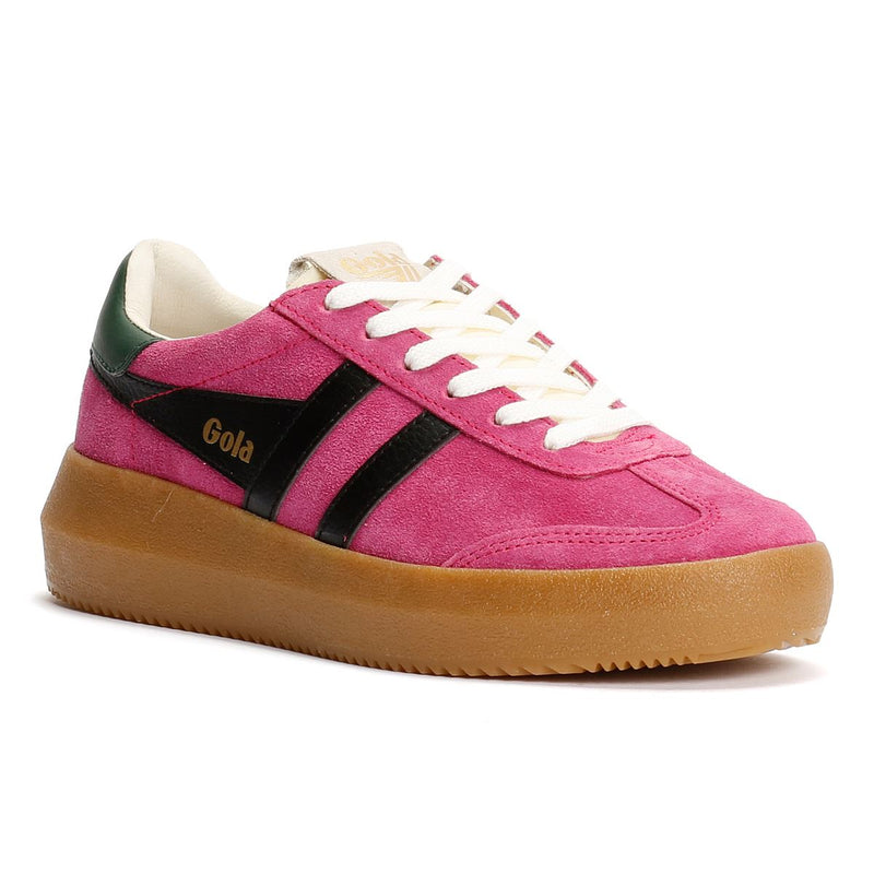 Gola Athena Suede Women's Fuchsia/Black/Evergreen Trainers
