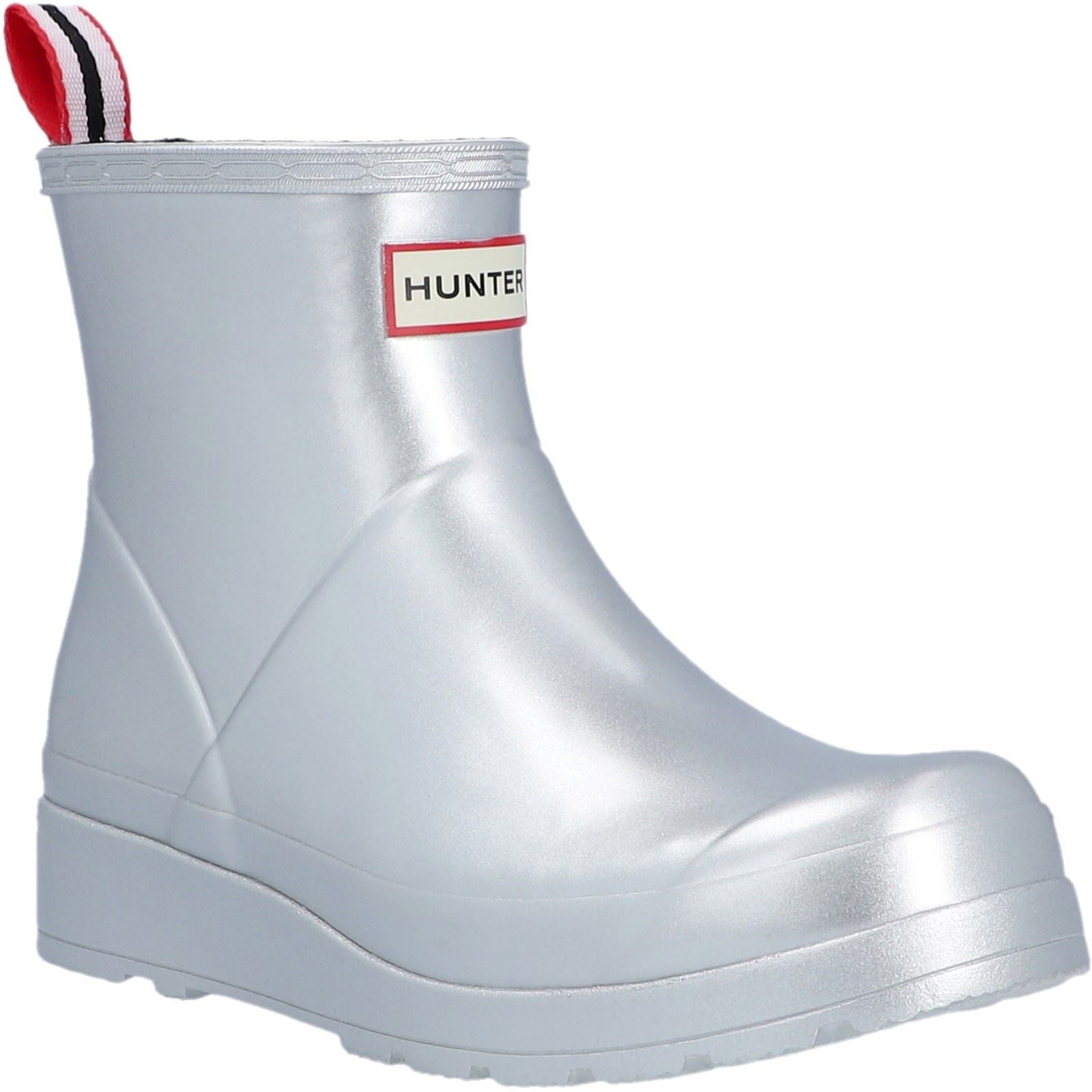 Hunter Play Short Rubber Women's Silver Wellington Boots