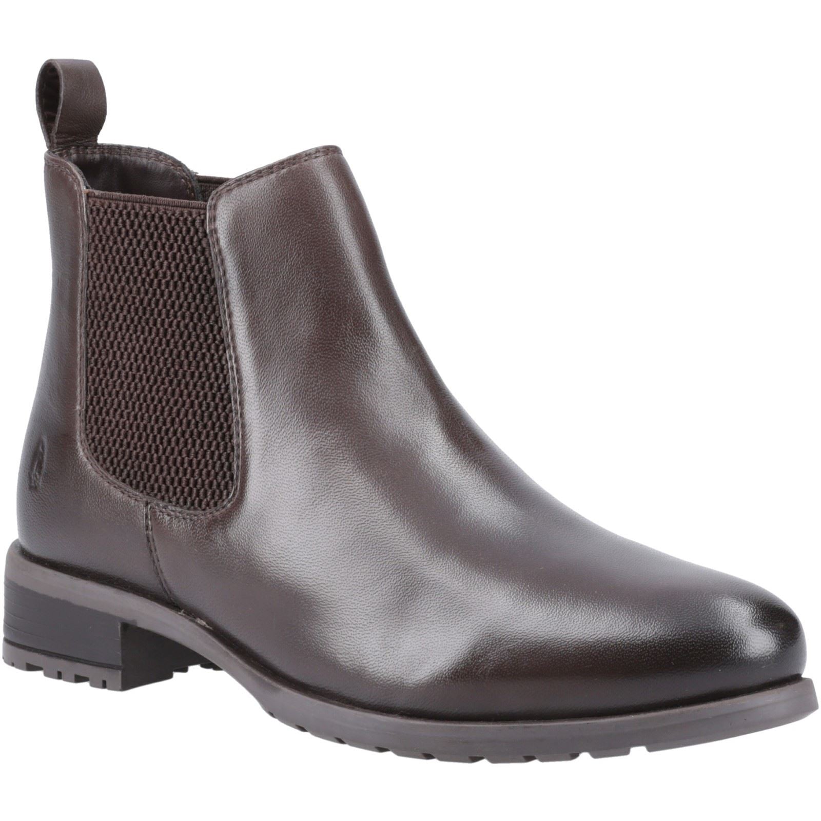 Hush Puppies Sammie Leather Women's Brown Flat Chelsea Boots