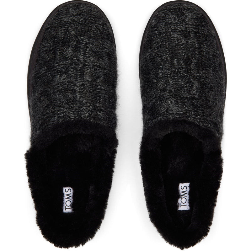 TOMS Sage Polyester Blend Women's Black Slippers