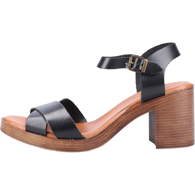 Hush Puppies Georgia Leather Women's Black Sandals