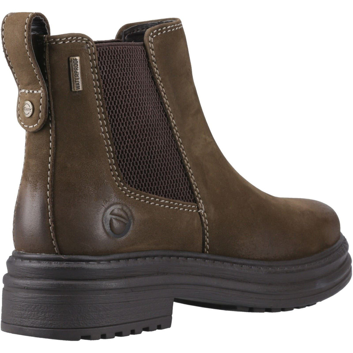 Cotswold Aldworth Leather Women's Olive Heeled Ankle Boots