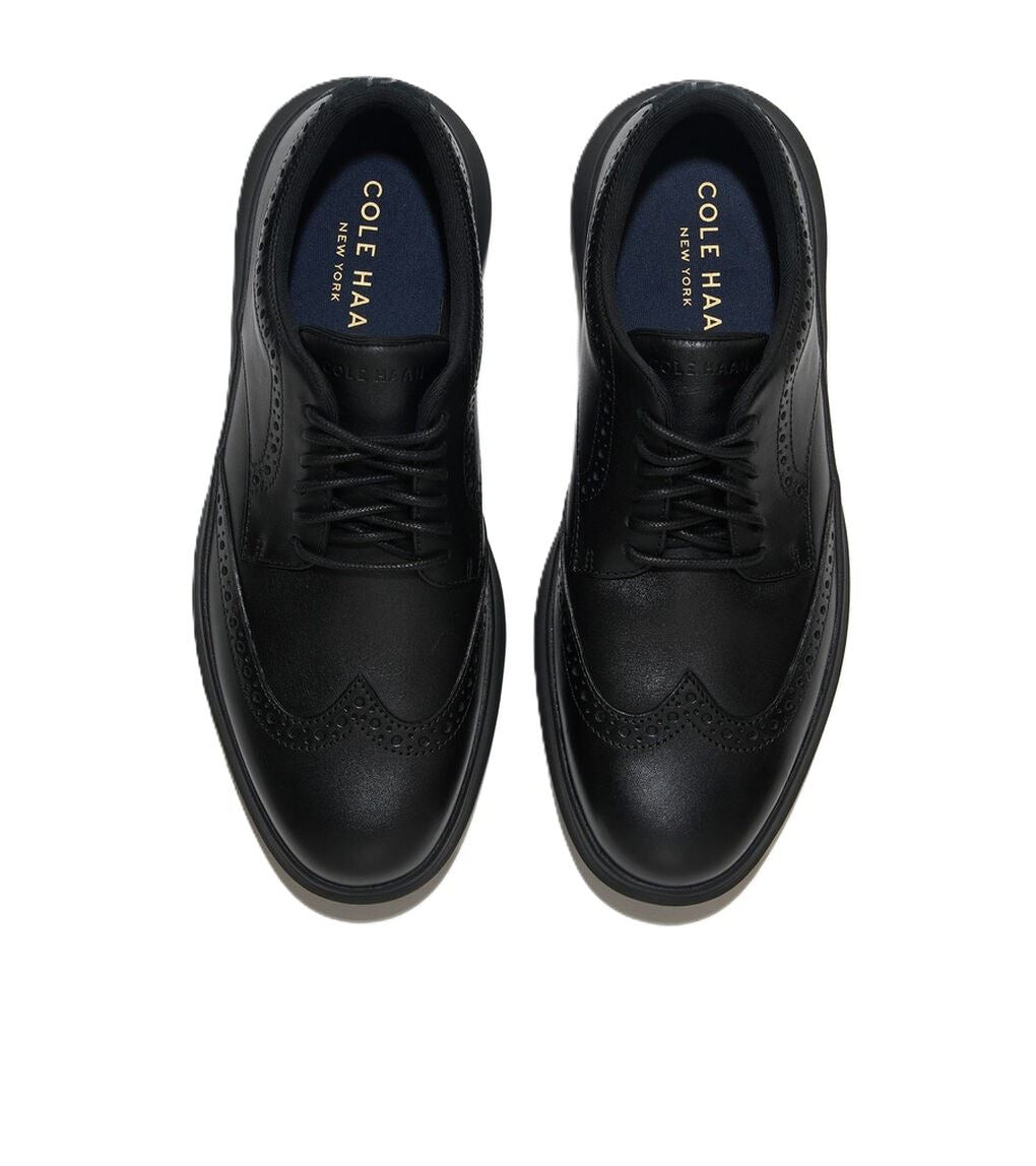 Cole Haan Grand Aerion Wingtip Oxfords Leather Men's Black Lace-Up Shoes