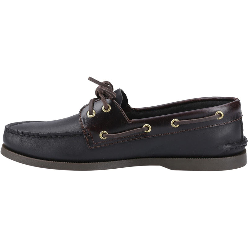 Sperry Authentic 2 Eye Leather Men's Amaretto/Black Boat Shoes