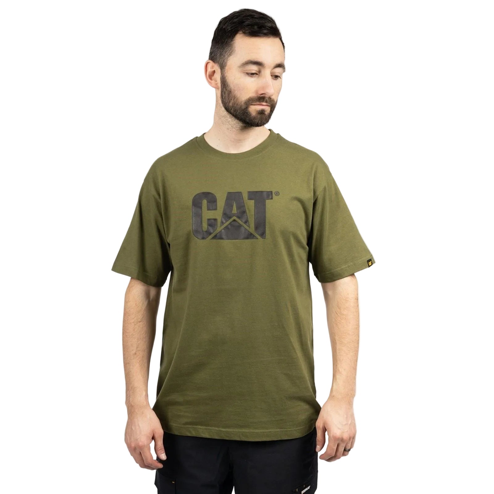 Caterpillar Trademark Logo Cotton Men's Green T-Shirt