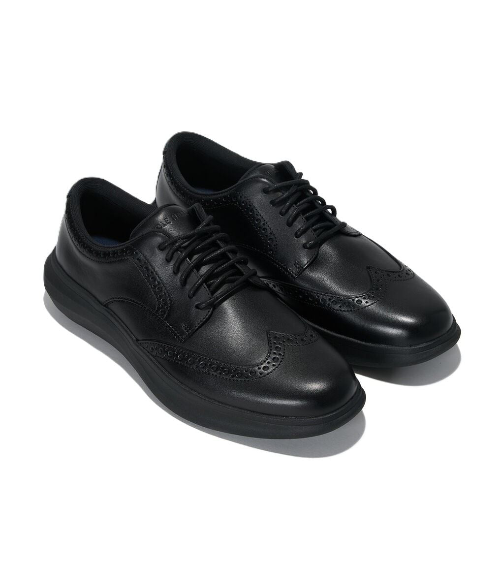 Cole Haan Grand Aerion Wingtip Oxfords Leather Men's Black Lace-Up Shoes