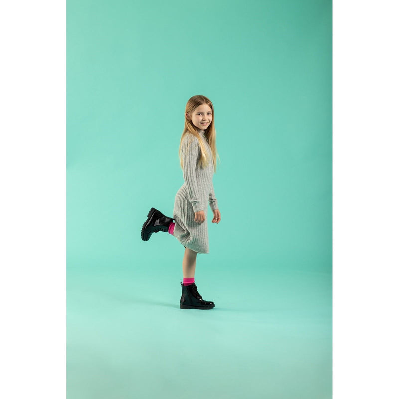 Hush Puppies Lauren Patent Junior Leather Girls's Black Boots