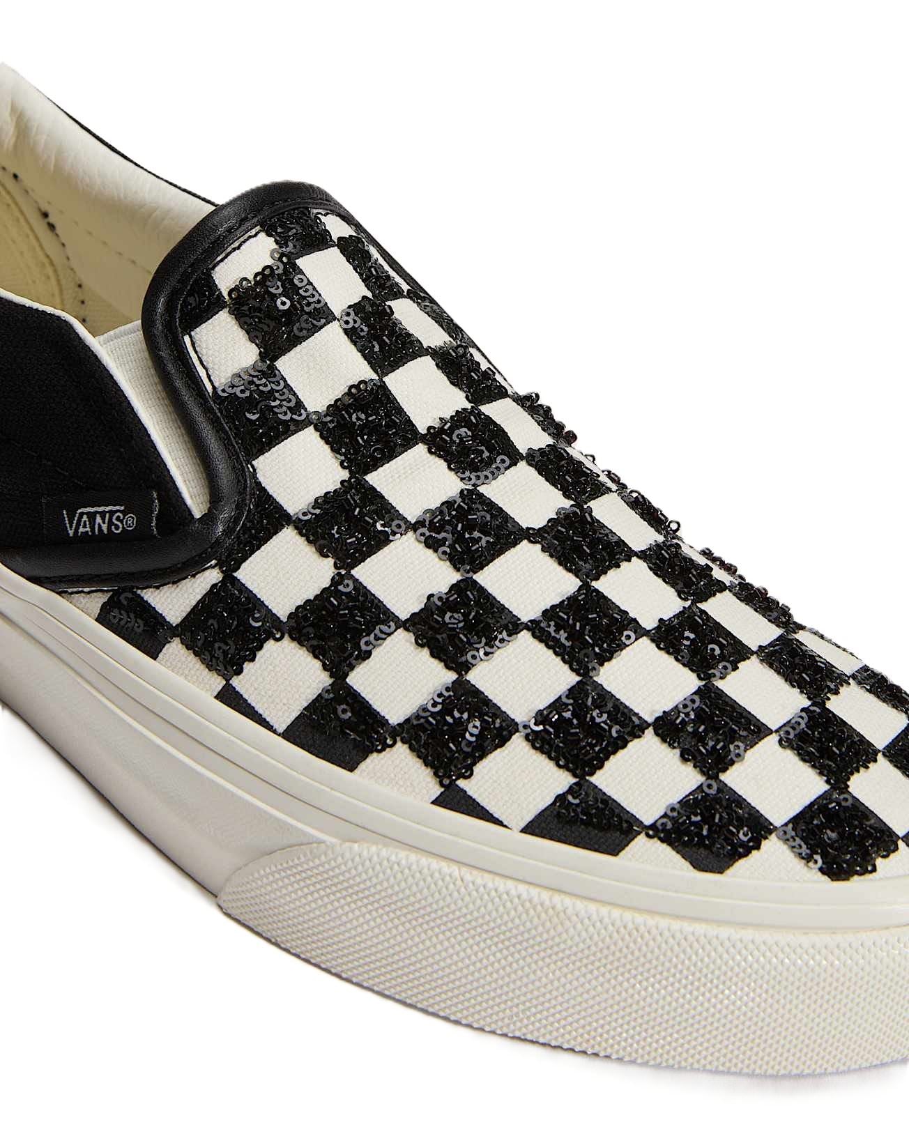 Vans Classic Slip-On Canvas Women's Black/White Beaded Checkerboard Trainers